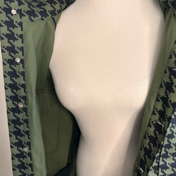 Adidas x Ivy Park Twill Heavyweight Jacket Green & Black Houndstooth Sz S NWT - Picture 8 of 17